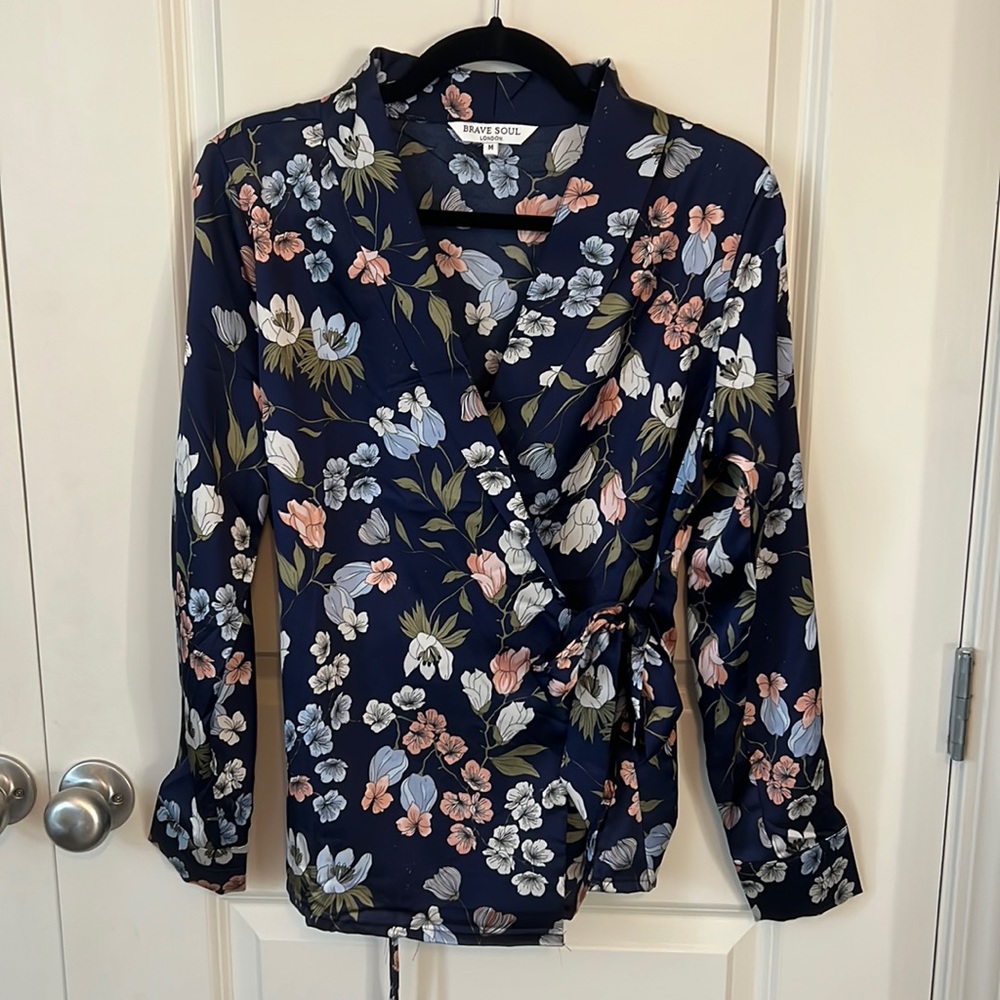 Gorgeous Floral Tie Wrap Blouse